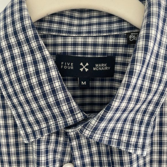 Five Four Mark McNairy Long, Sleeve Button Up Shirt in Navy and White Check, M‎ - Picture 2 of 3